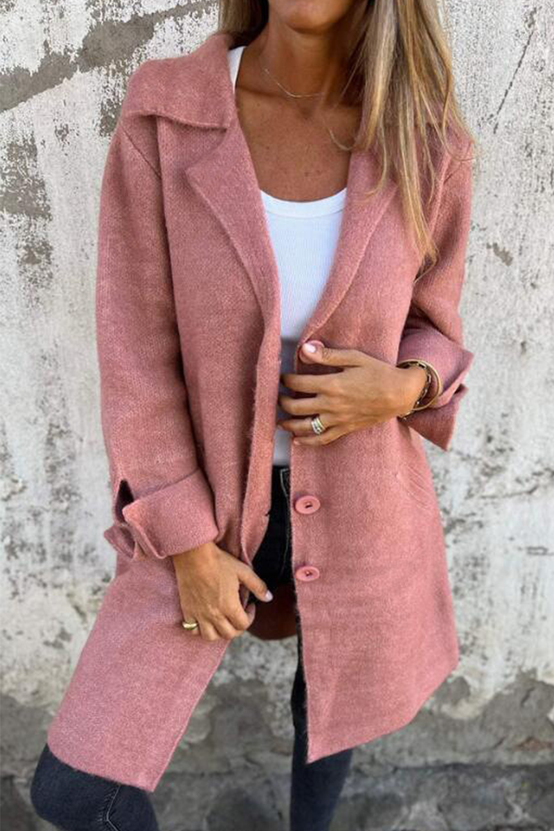 Long Buttoned Cashmere Coat