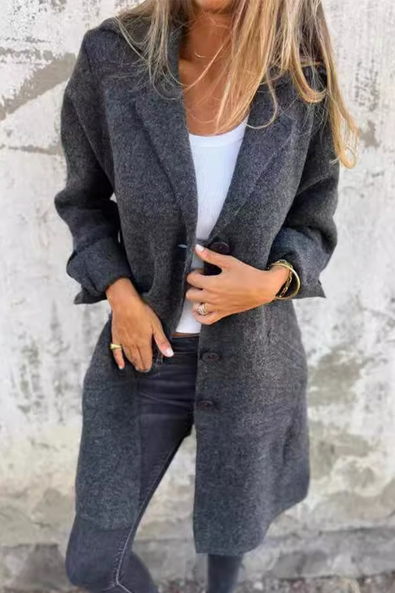 Long Buttoned Cashmere Coat
