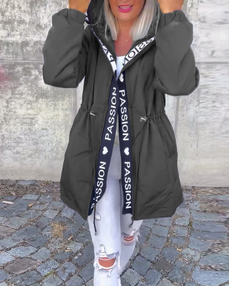 Black hoodie with "Passionđź–¤" print
