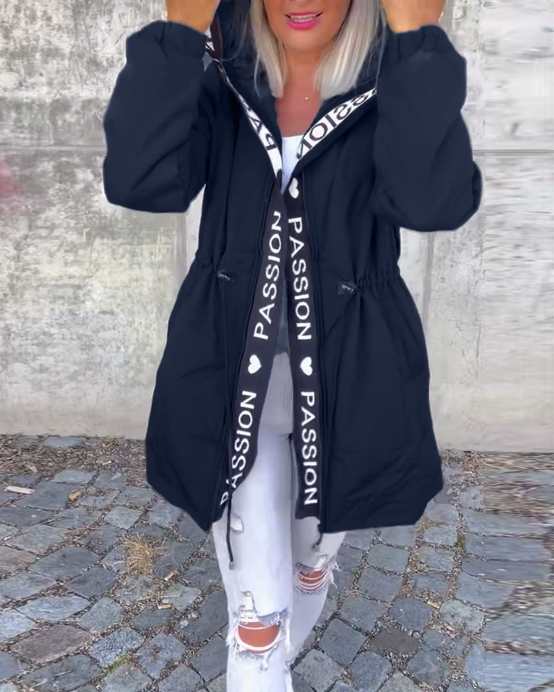 Black hoodie with "Passionđź–¤" print