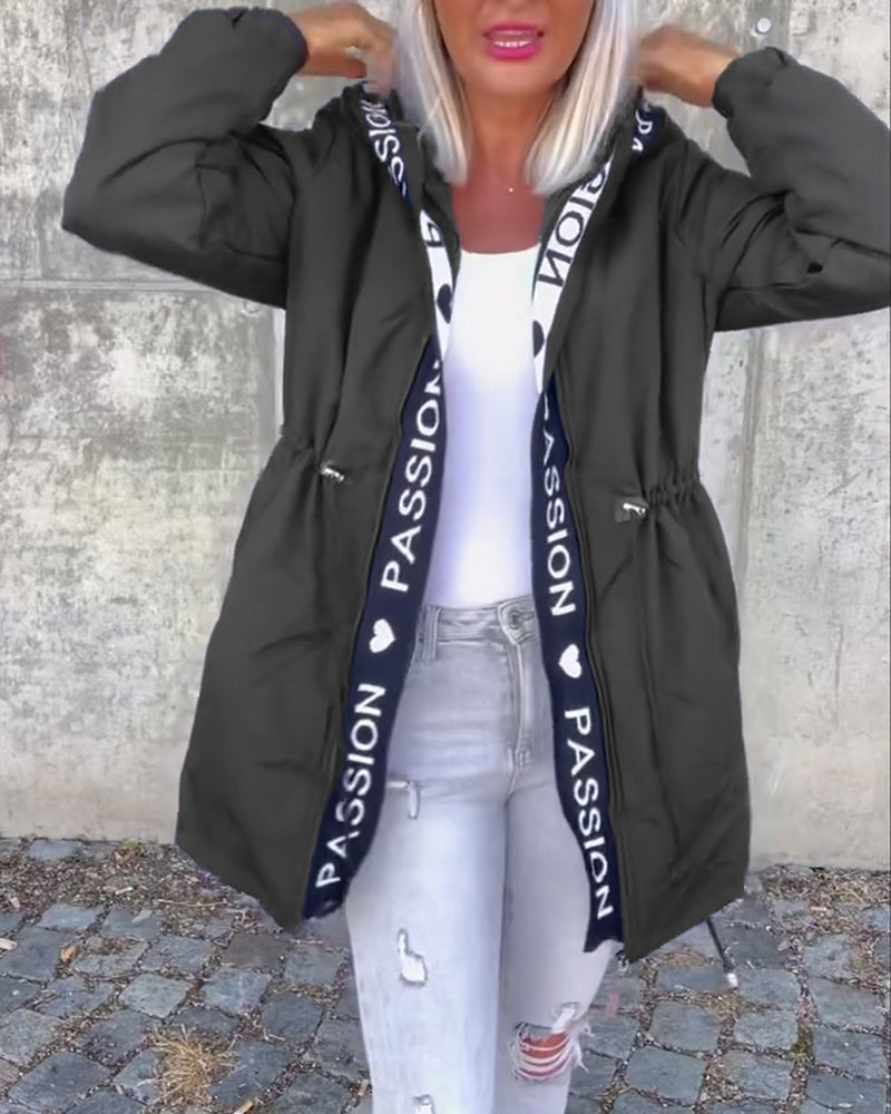 Black hoodie with "Passionđź–¤" print