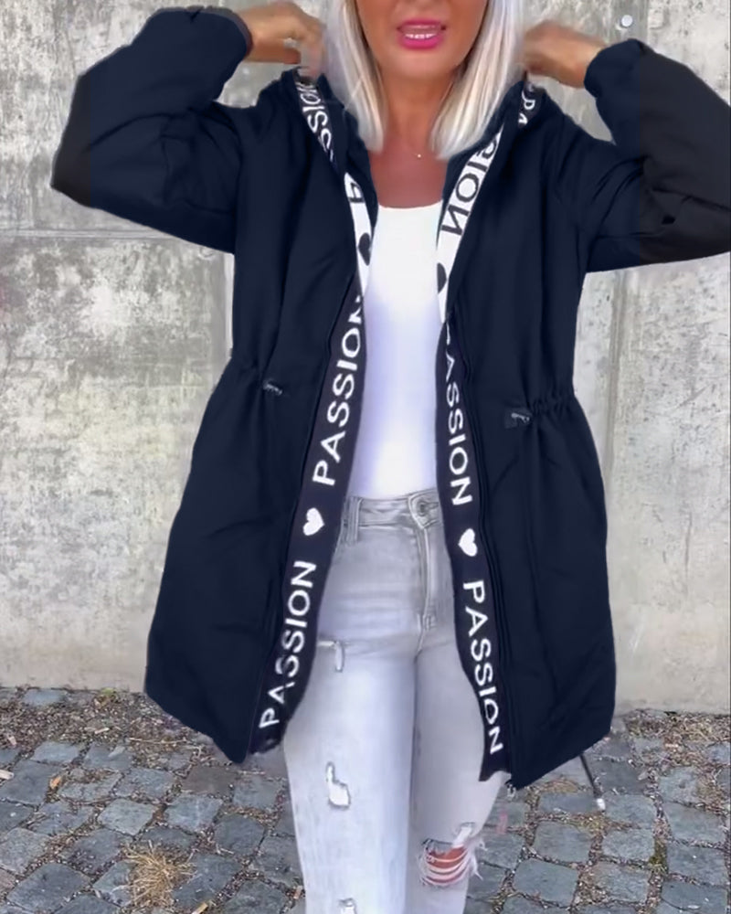 Black hoodie with "Passionđź–¤" print