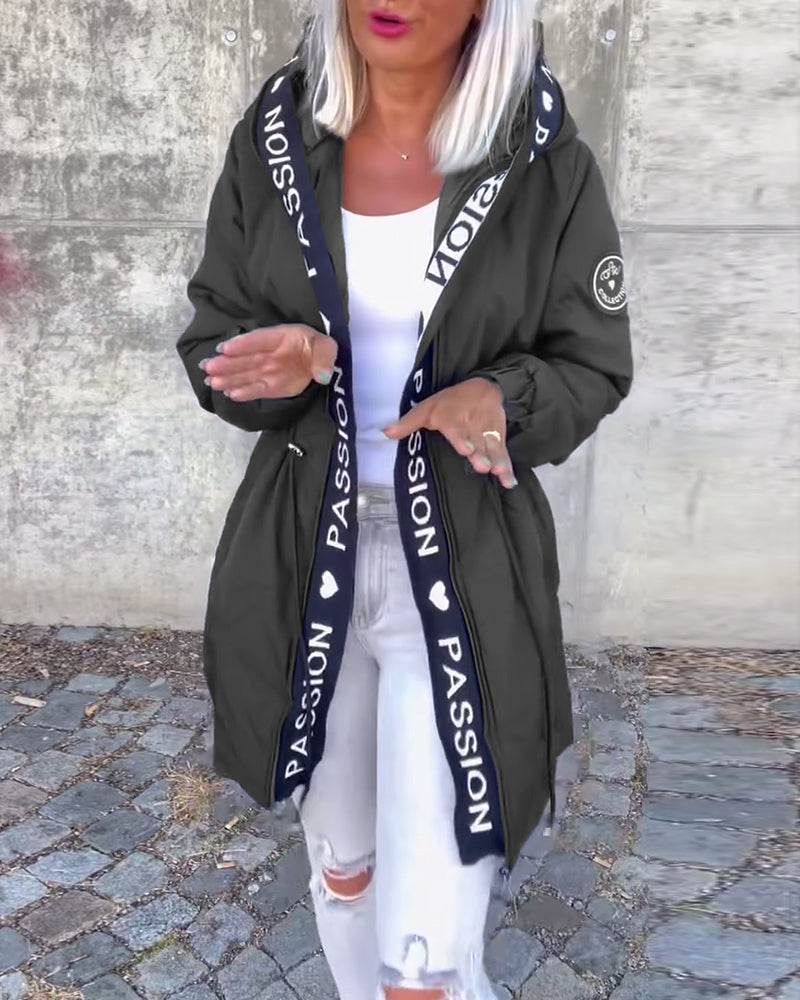 Black hoodie with "Passionđź–¤" print