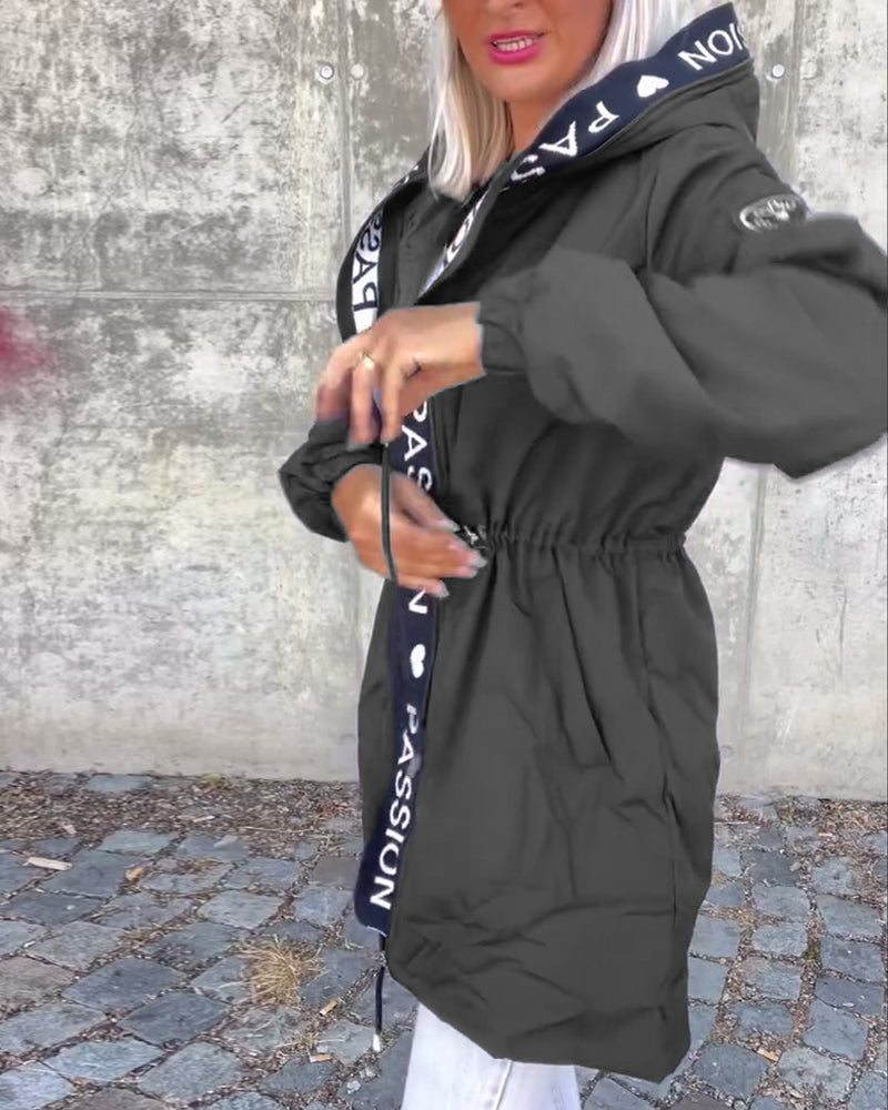Black hoodie with "Passionđź–¤" print