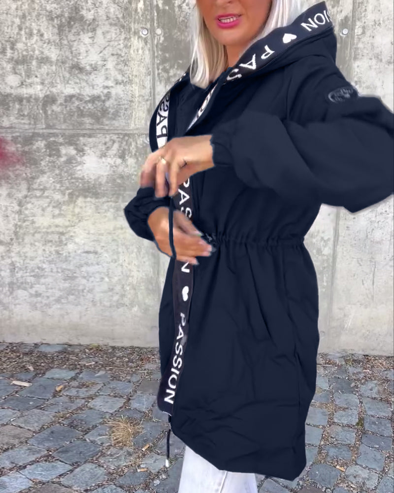 Black hoodie with "Passionđź–¤" print