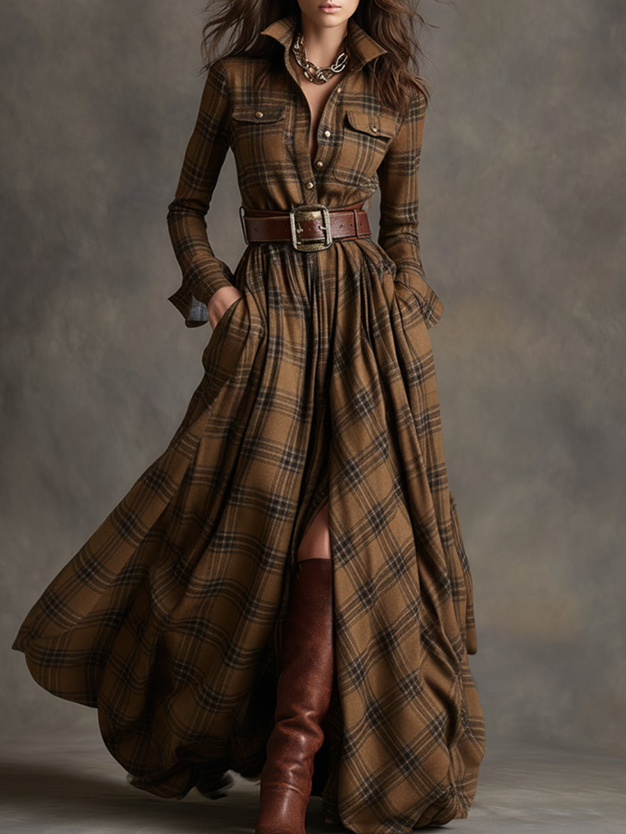 Giulietta™ | - Maxi Check Shirt Dress