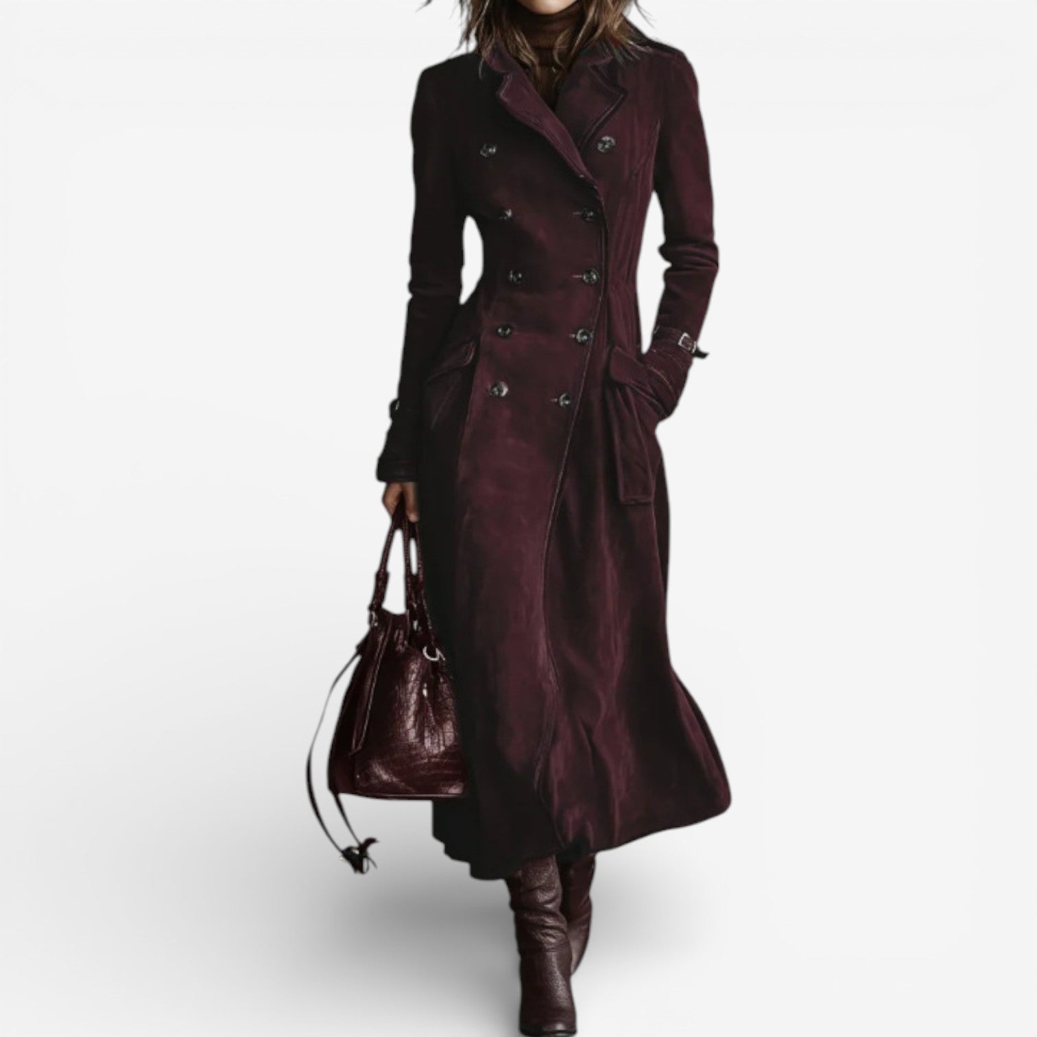 Nathaly™ | Suede Trench Coat