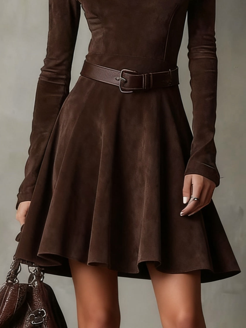 Meredith™ | Vintage Suede Mini Dress