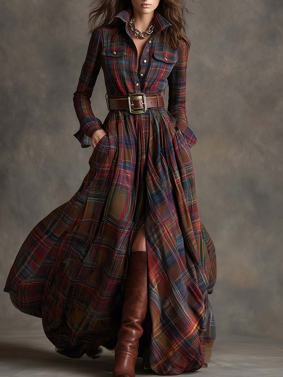 Giulietta™ | - Maxi Check Shirt Dress