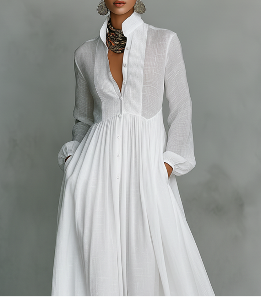 Elisa™ | Maxi Dress in Cotton and Linen