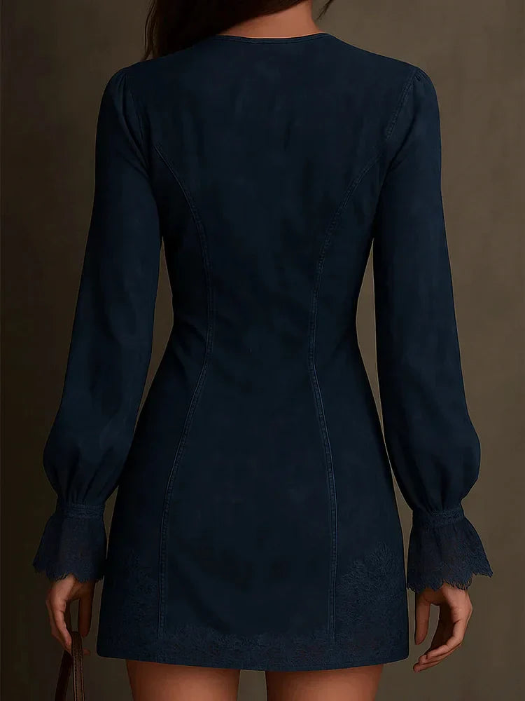 Aurora™ | Suede Mini Dress with Lace