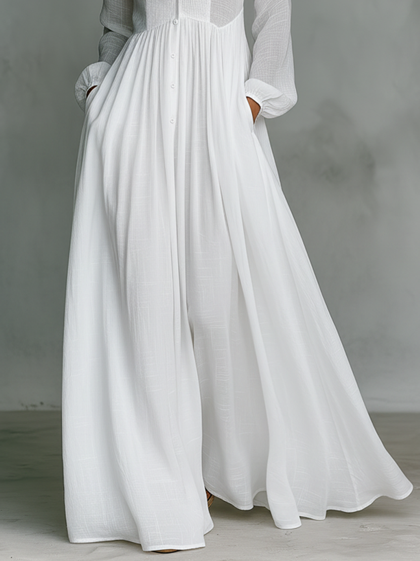 Elisa™ | Maxi Dress in Cotton and Linen