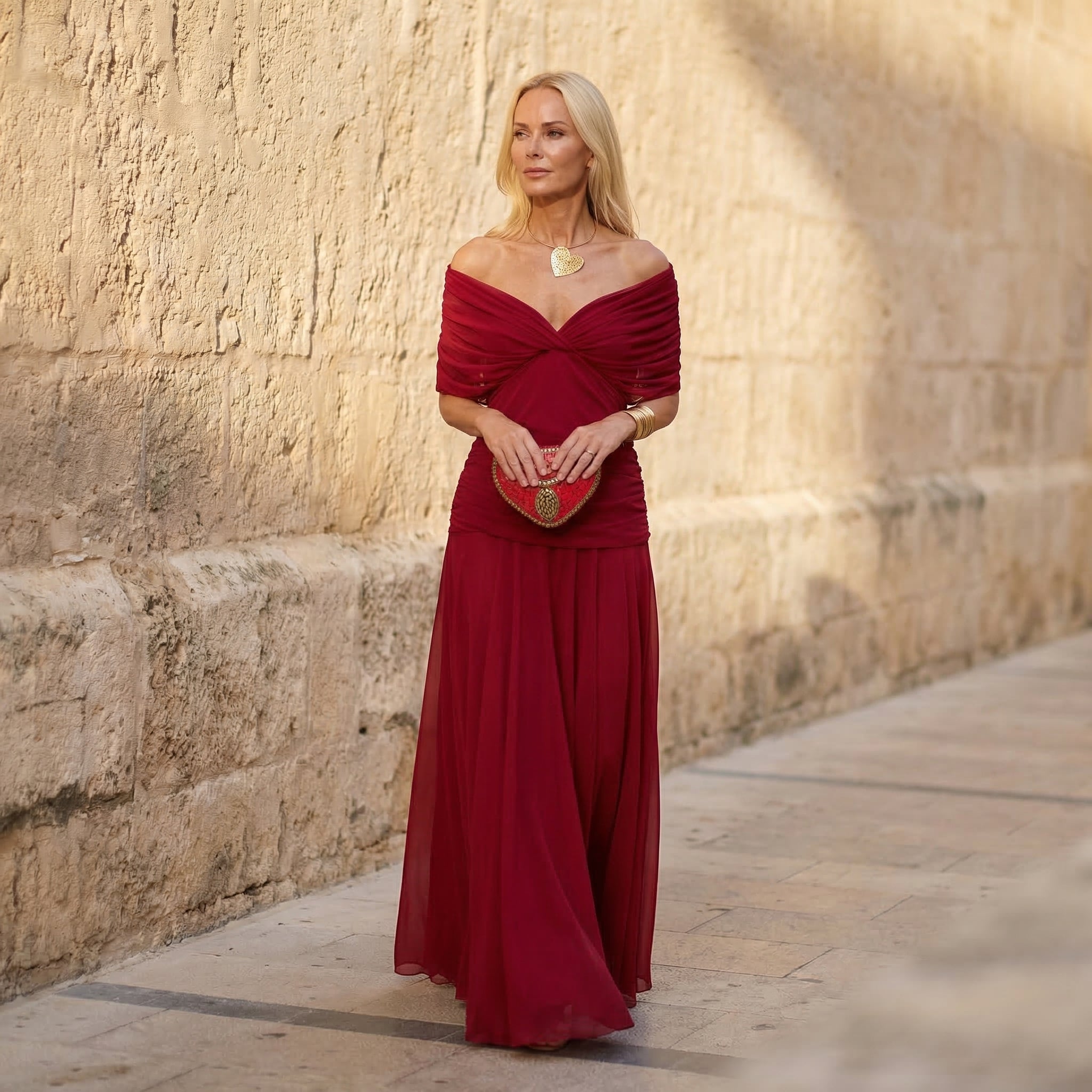 Florendra | Long Floral V Neck Dress