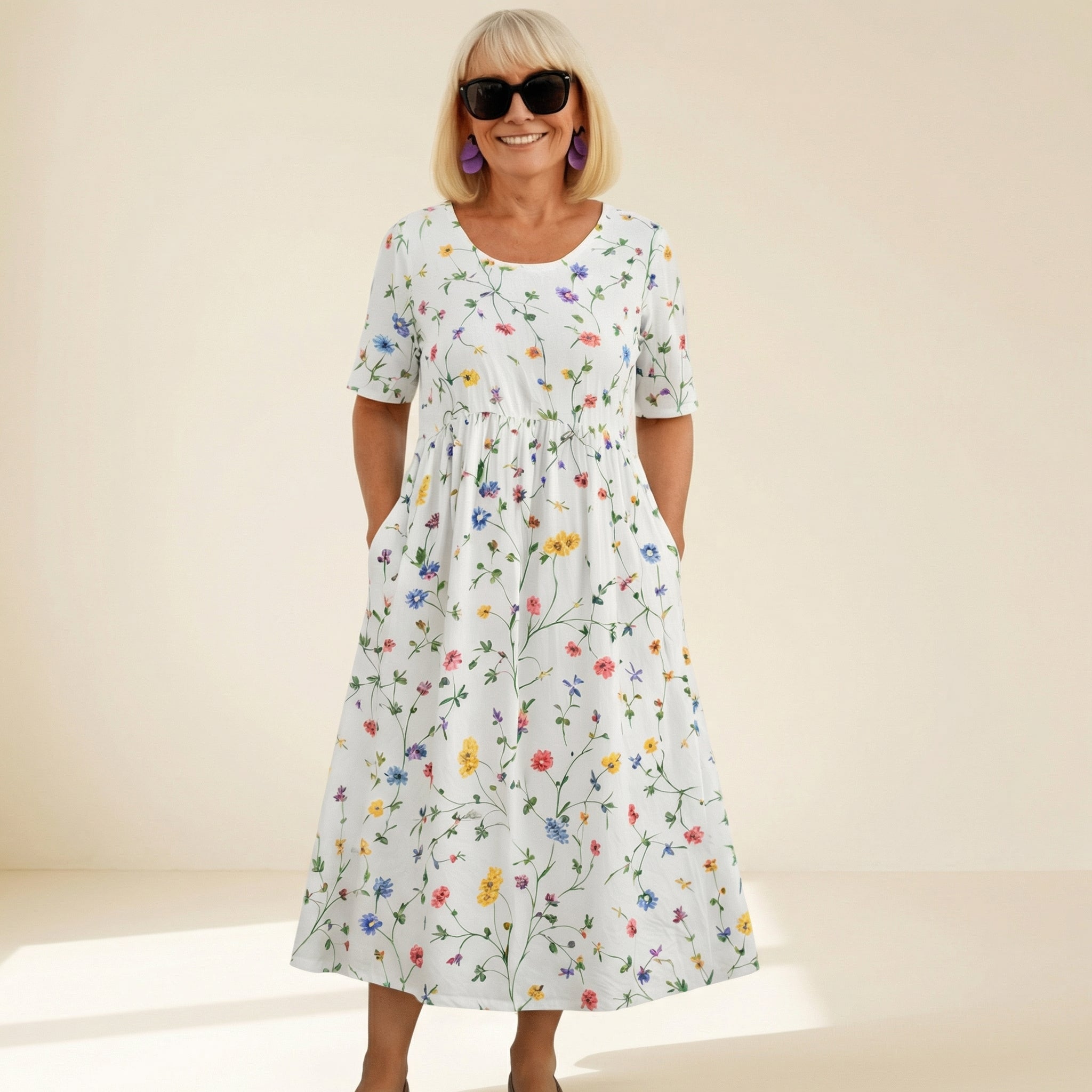 Robin | Floral Midi Dress