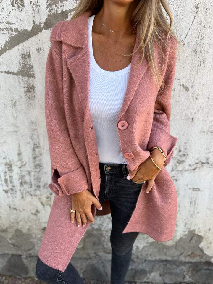 Long Buttoned Cashmere Coat