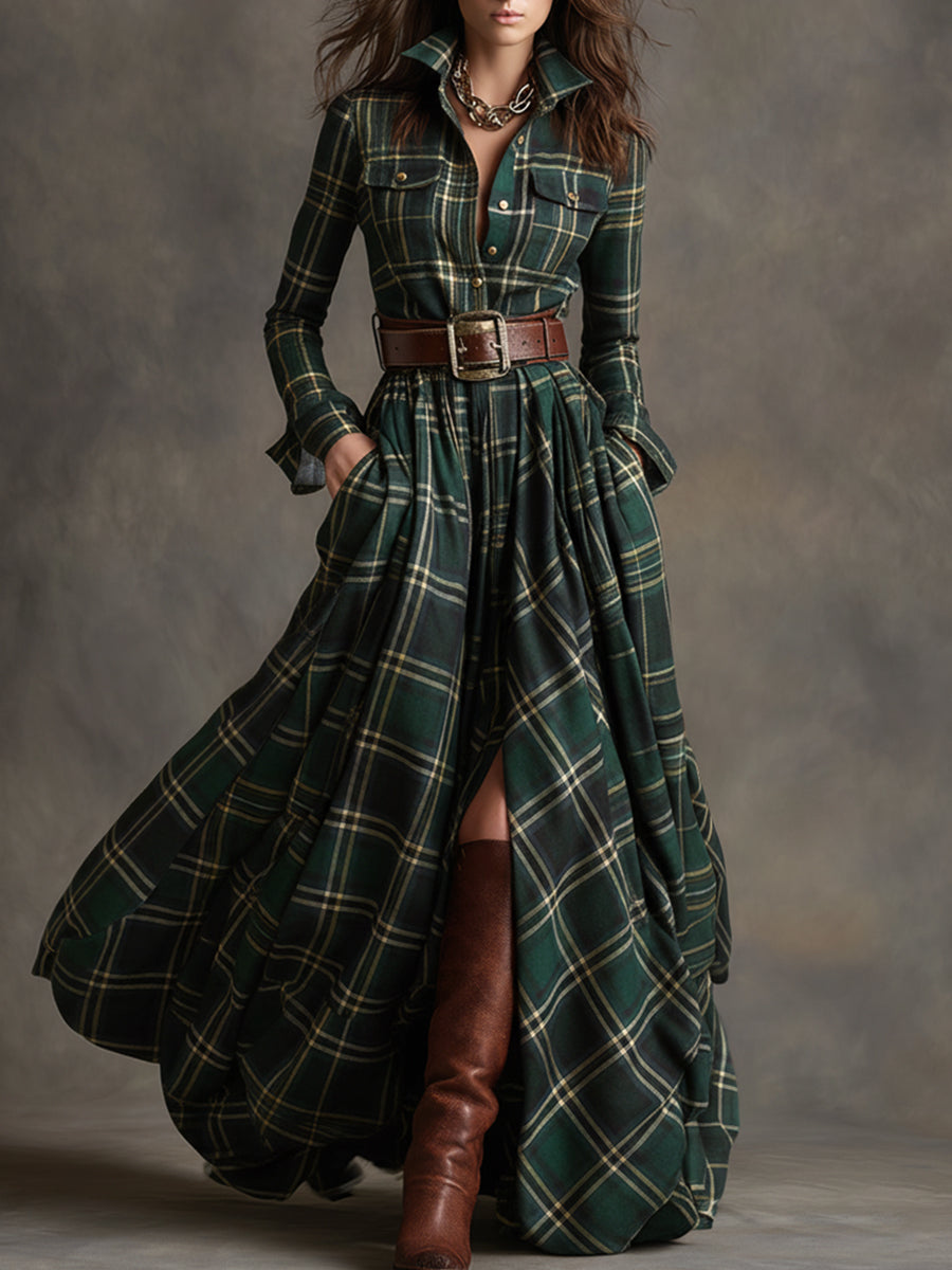 Giulietta™ | - Maxi Check Shirt Dress