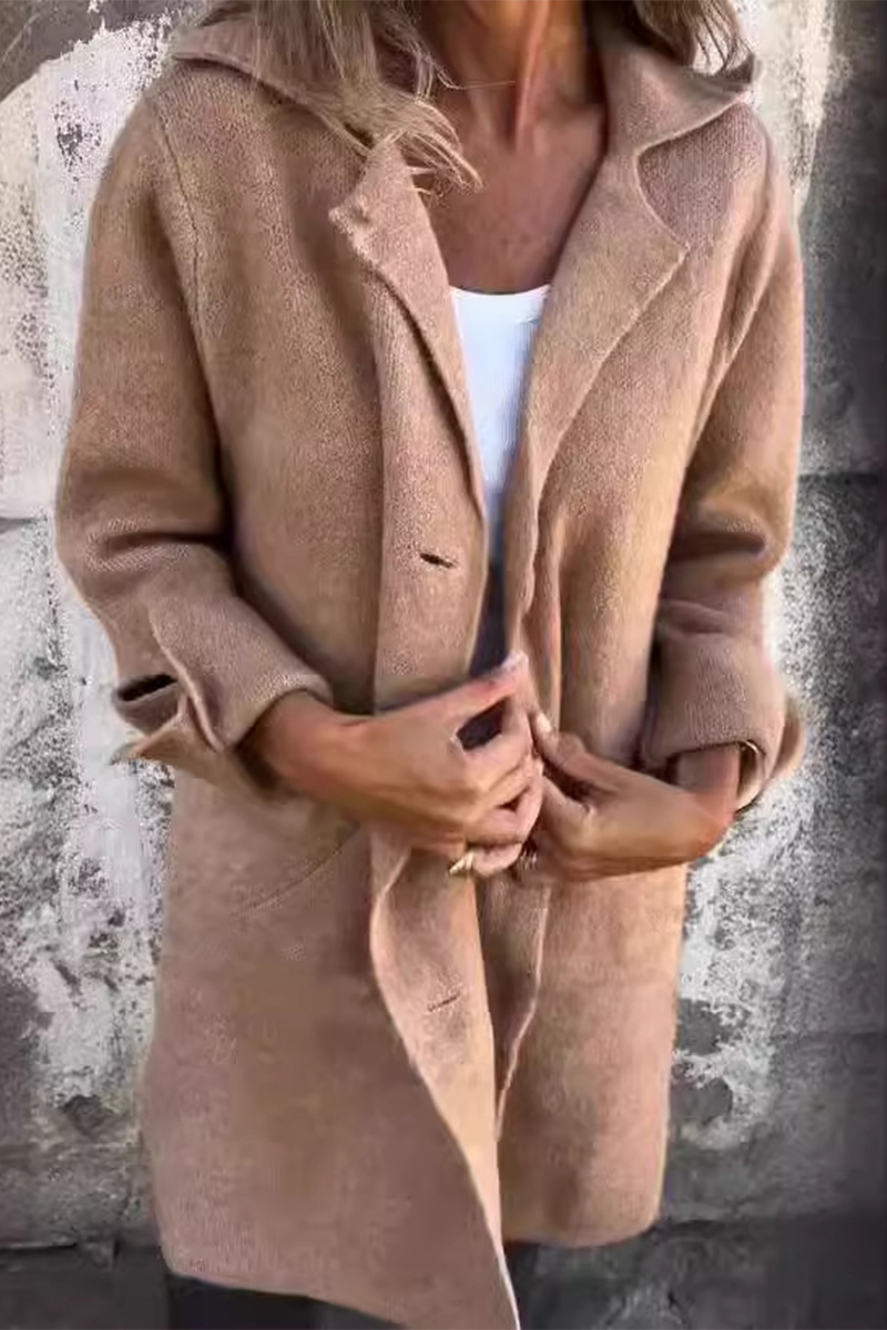 Long Buttoned Cashmere Coat