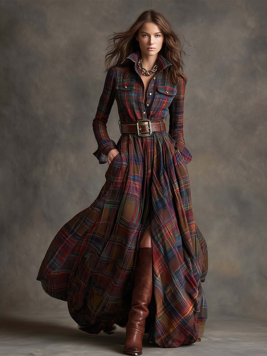 Giulietta™ | - Maxi Check Shirt Dress