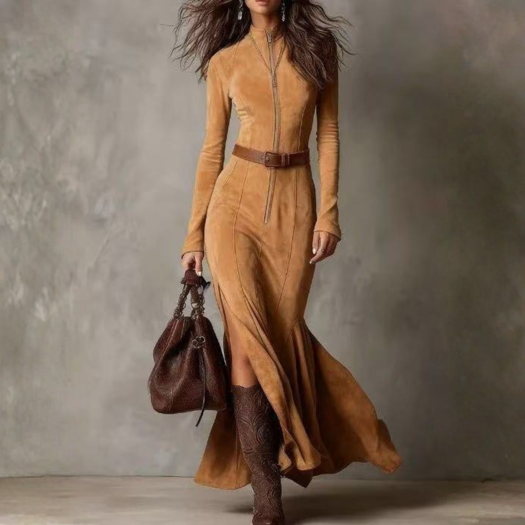 Alessia™ | Long Suede Dress