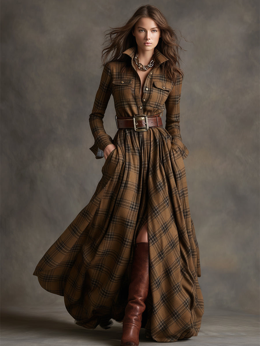Giulietta™ | - Maxi Check Shirt Dress