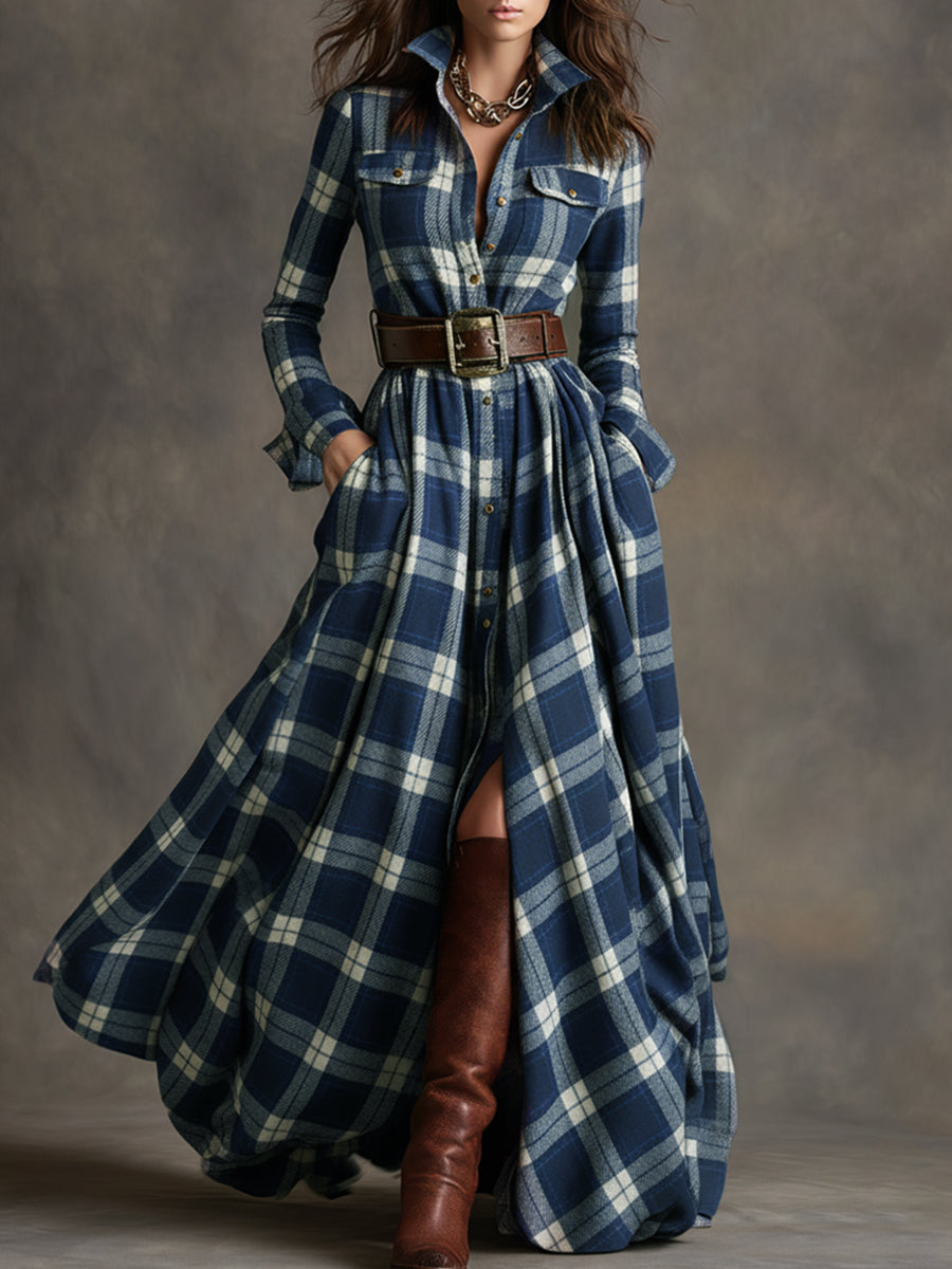 Giulietta™ | - Maxi Check Shirt Dress