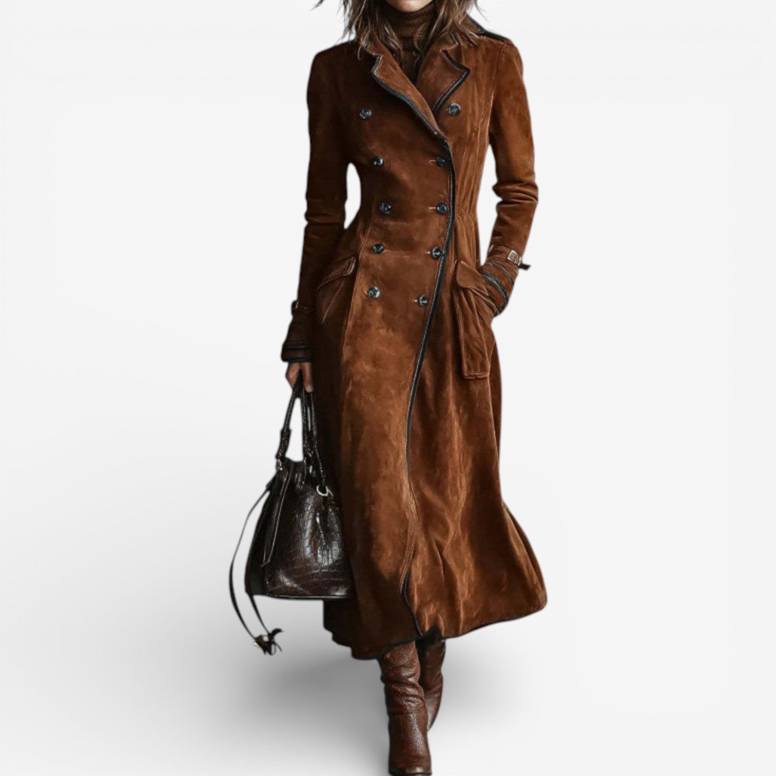 Nathaly™ | Suede Trench Coat