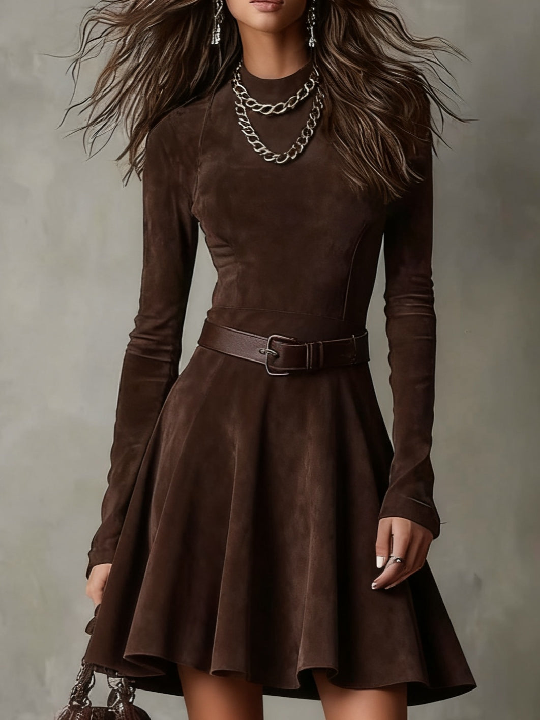 Meredith™ | Vintage Suede Mini Dress