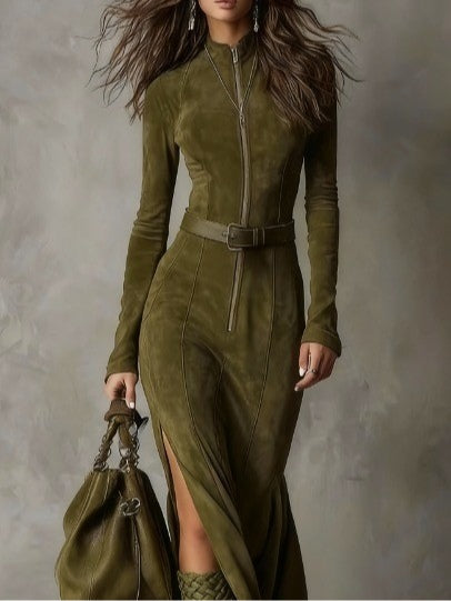 Alessia™ | Long Suede Dress