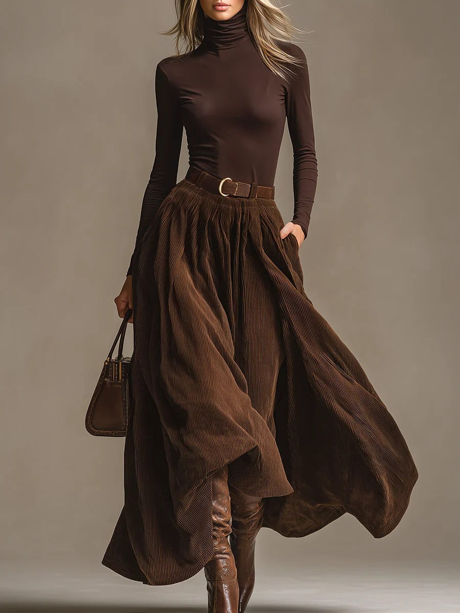 Aveline™ | Two-Piece Set (Turtleneck & Maxi Skirt)