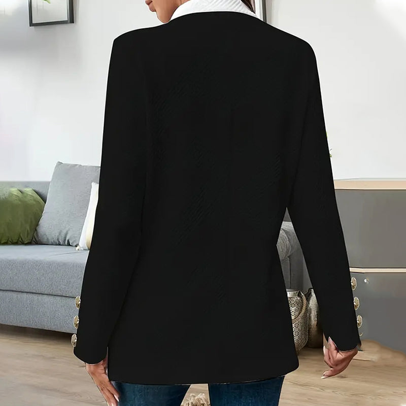 Stylish Women's Jacket with Color Blocking and Open Front
