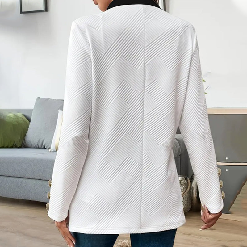 Stylish Women's Jacket with Color Blocking and Open Front